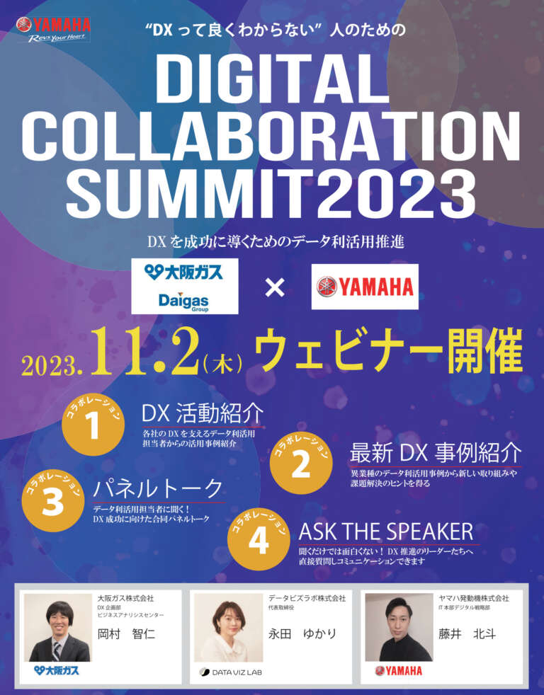 ヤマハ発動機・大阪ガス「Digital Collaboration Summit2023」データ民主化支援